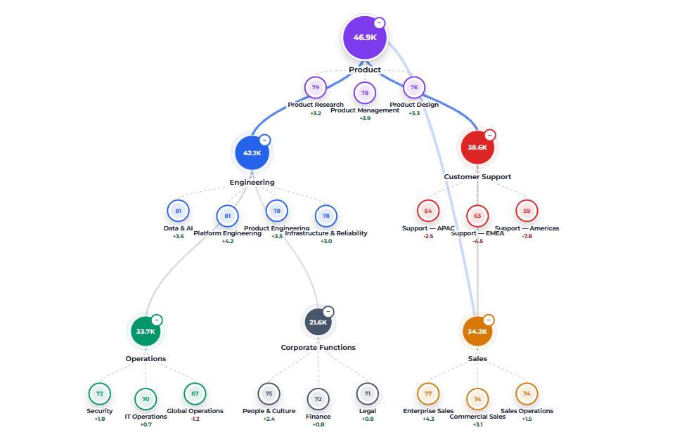 Calibrative communication network view